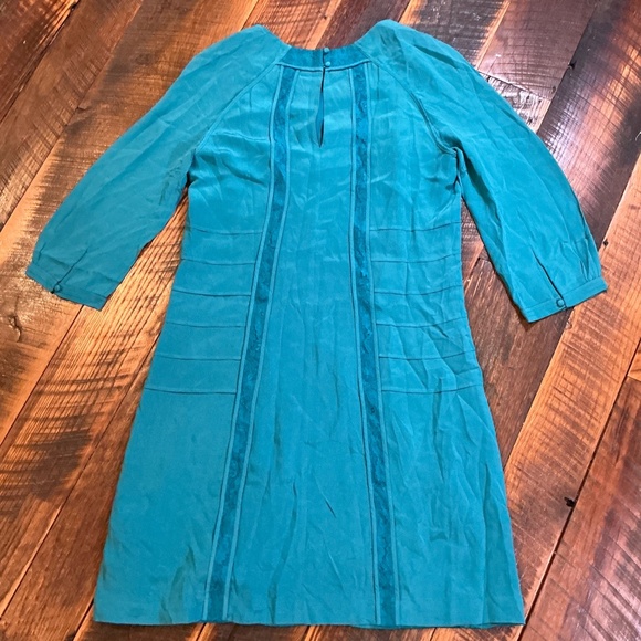 Boden Limited Edition Teal Green Lace Silk Blend Cocktail Dress Size 6 (UK 10) - Picture 2 of 5